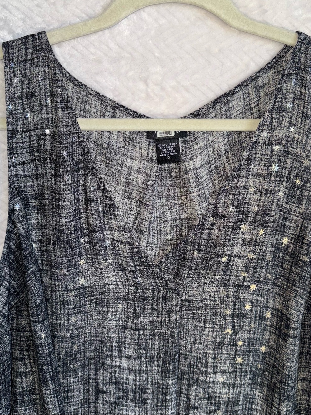 Torrid Black Gray Metallic Star Celestial Tank Blouse Size 0 - Picture 5 of 9